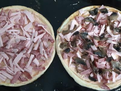 Pica „Dešimt minučių“ su dešra ir grybais Žingsnis 3