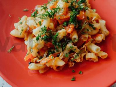 Kepta sojų pupelių šparaginė su daržovėmis ir makaronais Žingsnis 4