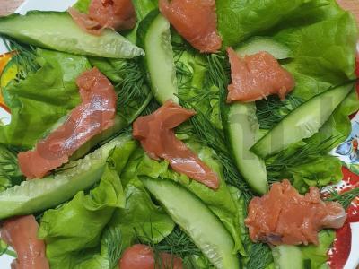 Salotos su lašiša ir varškės sūriu Žingsnis 2