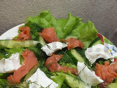 Salotos su lašiša ir varškės sūriu Žingsnis 3