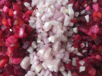 Vinegretas be žirnių Žingsnis 8