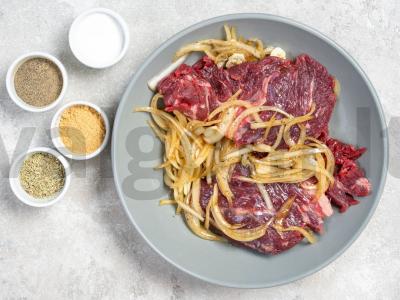 Jautienos antrikotas folijoje Žingsnis 1