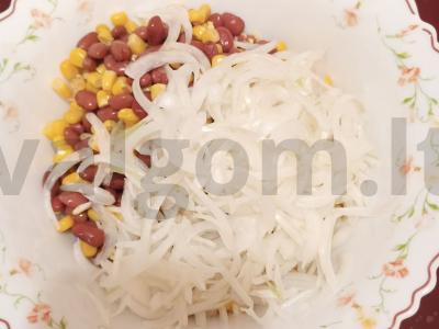 Paprastas salotas su pupelėmis ir sausainiais Žingsnis 5