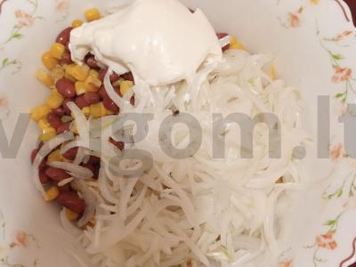 Paprastas salotas su pupelėmis ir sausainiais Žingsnis 6