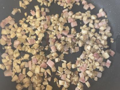 Šampinjonai su bekonu po sūrio plutele Žingsnis 3