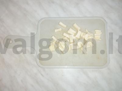 Kepta bulvė su šonine česnako-grybų padaže Žingsnis 6