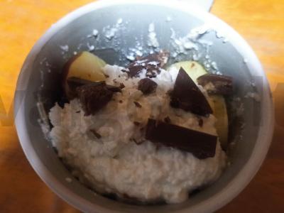 Varškės masė su bananais, obuoliais ir kartaus šokolado Žingsnis 2