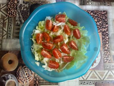 Namų „Cezaris“ su vištienos krūtinėle, česnaku ir lediniu salotu Žingsnis 3