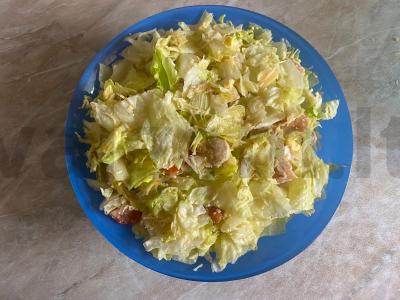 Namų „Cezaris“ su vištienos krūtinėle, česnaku ir lediniu salotu Žingsnis 13