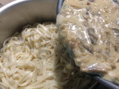 Nudegiai su krevetėmis ir grybais Žingsnis 5