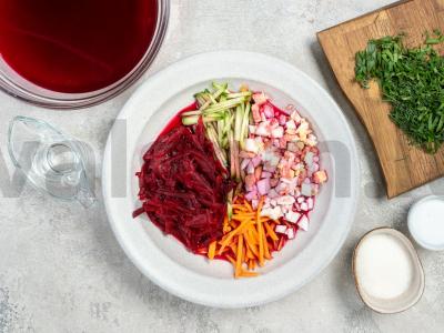 Šaltibarščiai su kiaušiniu ir žolelėmis Žingsnis 2