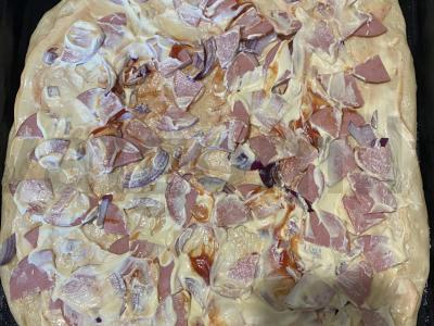 Pica ant minkšto ir oro tešlos Žingsnis 2