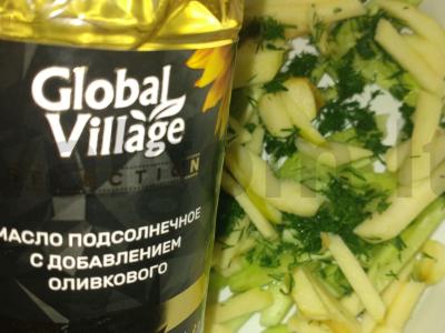 Salotos su agurkais ir obuoliais Žingsnis 5