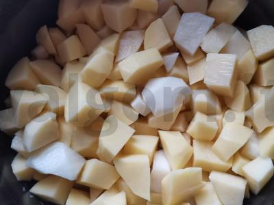 Kailinis triušis su bulvėmis kepimo maiše Žingsnis 3