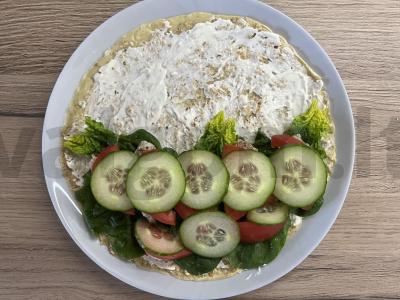 Avižų blynas su daržovėmis ir varškės sūriu Žingsnis 4