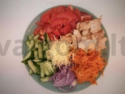 Sultinga vištienos krūtinėlė su daržovėmis ir grietine lavaše Žingsnis 1