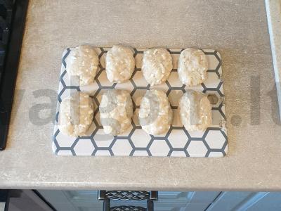 Kotletai su menkėmis ir lydytu sūriu Žingsnis 7