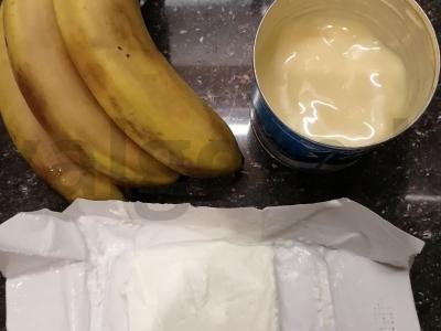 Bananų-varškės kremas Žingsnis 1