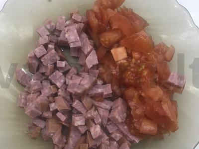 Įdarytos blynai su dešra ir sūriu Žingsnis 1