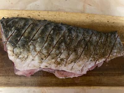 Karšis, keptas orkaitėje su citrina ir alyvuogių aliejumi Žingsnis 3