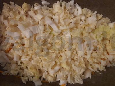 Švelnus ryžiai su vištiena ir Pekino kopūstu Žingsnis 2