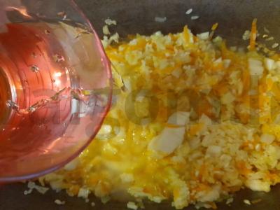 Švelnus ryžiai su vištiena ir Pekino kopūstu Žingsnis 5