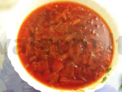 Sotūs daržovių borštas su citrinos rūgštimi pagrindine nuotrauka