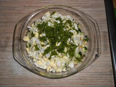 Salotos su tunu, kukurūzais ir kietuoju sūriu Žingsnis 6