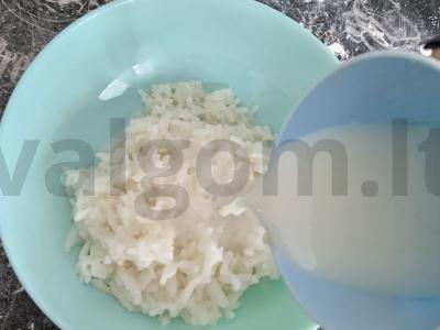 Ryžių košė su kokosų pienu ir vaisiais Žingsnis 4
