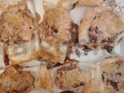 Įdaryti cukinijos su adžika ir pomidorų pasta Žingsnis 6