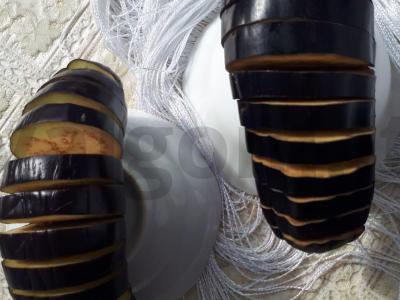 Baklažanas „Harmonika“ su kumpiu Žingsnis 4