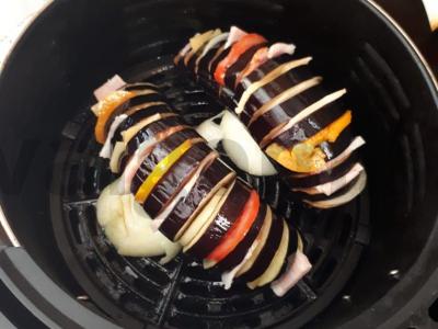 Baklažanas „Harmonika“ su kumpiu Žingsnis 5