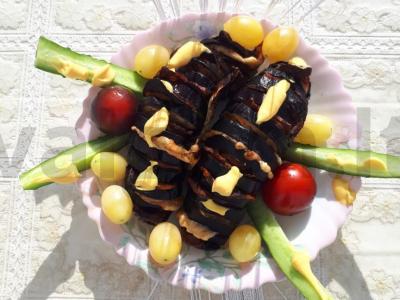 Baklažanas „Harmonika“ su kumpiu pagrindine nuotrauka