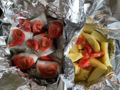 Keptas ešerys su pomidoru ir paprika Žingsnis 3