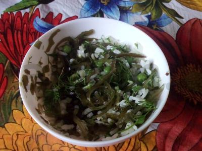 Ryžių, žaliųjų žirnelių ir jūros kopūstų salotas Žingsnis 4