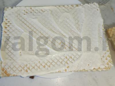 Greitas grietinės tortas iš vaflinių lakštų Žingsnis 4