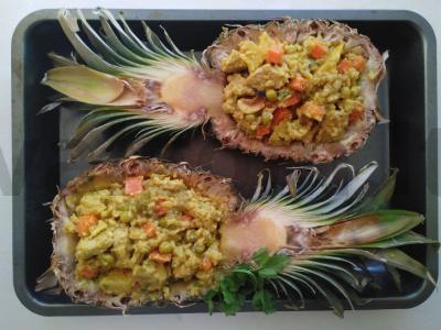 Neįprasta ryžių patiekalas ananase Žingsnis 7