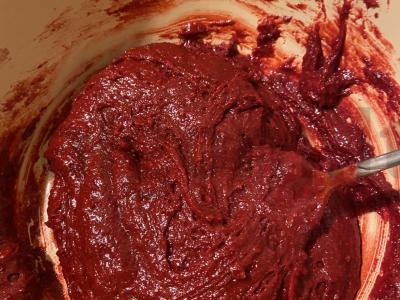 Raudonojo aksomo tortas su varškės sūriu Žingsnis 1