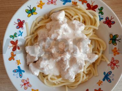 Makaronai su vištiena grietinėje Žingsnis 4