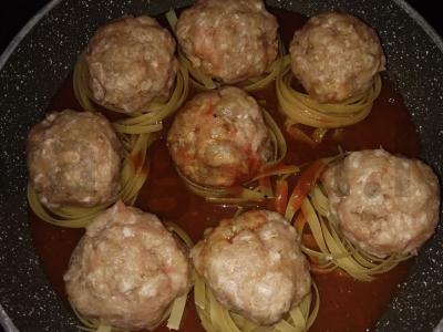 Faršo lizdai su sūriu pomidorų padaže Žingsnis 5