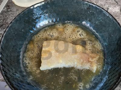 Kruopščiai apkeptas menkės filė su garnyru Žingsnis 2