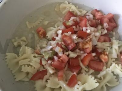 Farfalle makaronai su pomidorais Žingsnis 4