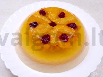 Želė mousse persikų desertas pagrindine nuotrauka