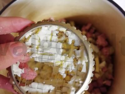 Okroška su kvašu ir grietine Žingsnis 2