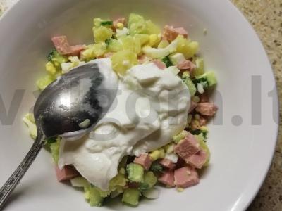 Okroška su kvašu ir grietine Žingsnis 5