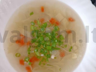 Skani sriuba su kalakutiena ir žaliuoju svogūnu pagrindine nuotrauka