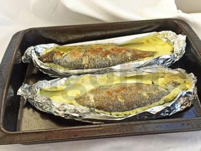 Kepta upėtakis grietinėje pagrindine nuotrauka