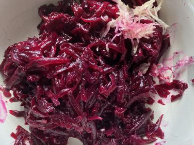 Vasaros brusketė su virtomis burokėliais Žingsnis 1