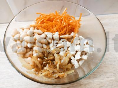 Pupelių ir vištienos salotas Žingsnis 4