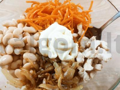 Pupelių ir vištienos salotas Žingsnis 5